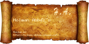 Holman Abbás névjegykártya